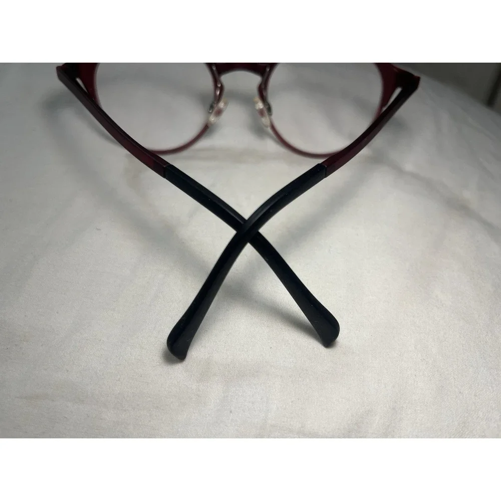 Maui Jim Round Eyeglasses Frames Only MJO 2615-04M, 46-21-147, Red Made in Japan